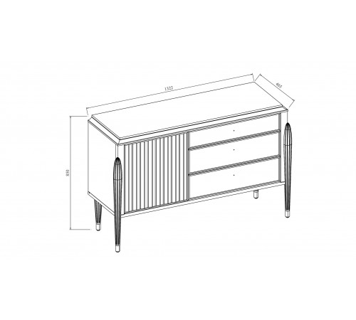 Туалетный столик Gravita (Гравита) GRAV-23 слоновая кость