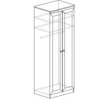 Двустворчатый шкаф для одежды в гостиную Инна 609 темный Двустворчатый шкаф для одежды в гостиную Инна 609 темный